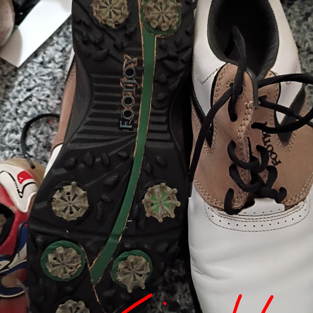 FootJoy Women's White and Tan Golf Shoes